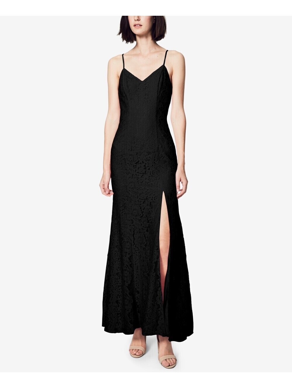 Fame And Partners Womens Lace Sheath Evening Dress Size 8